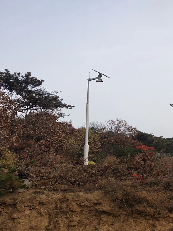 吉林沿海养殖场用OKEYSET太阳能无线监控一体机