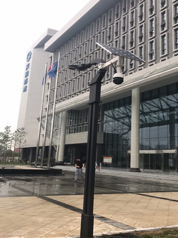 陕西天和防务办公楼用OKEYSET太阳能无线监控一体机