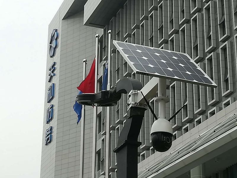 军民融合办公大楼用OKEYSET太阳能4G监控一体机