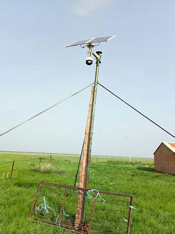 Okeyset solar 4G integrated monitoring machine for grassland in Alxa League, Inner Mongolia