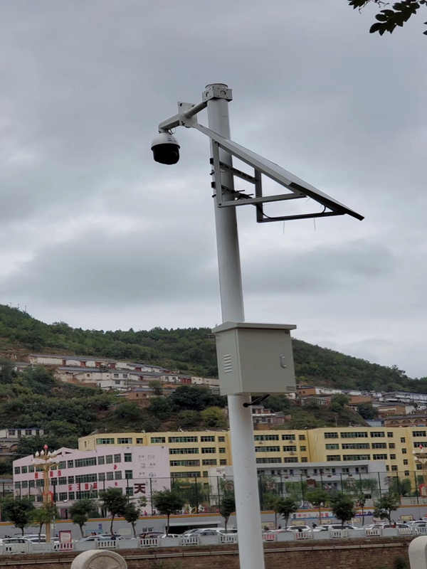 Okeyset solar energy monitoring camera for water source monitoring in new rural area of Jingbian security joint defense in Shaanxi Province