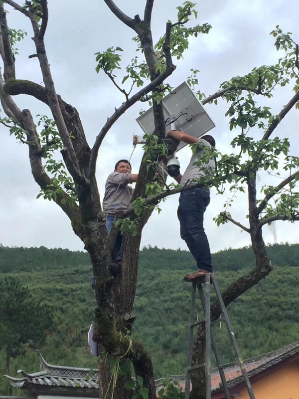 Okeyset solar energy monitoring camera for rural areas in Ping'an, Guizhou