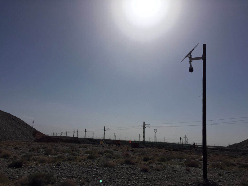 Okeyset solar energy monitoring camera used by Gansu Jiayuguan Railway Administration