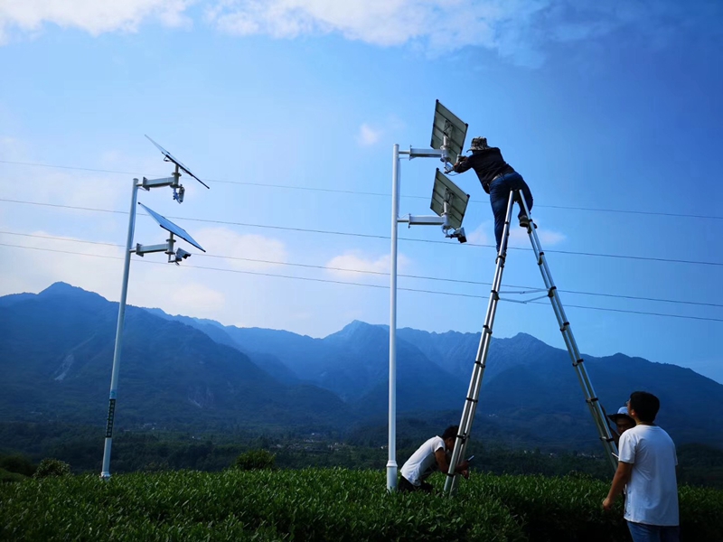 Okeyset solar energy monitoring camera for tea base in Leshan plateau, Sichuan Province