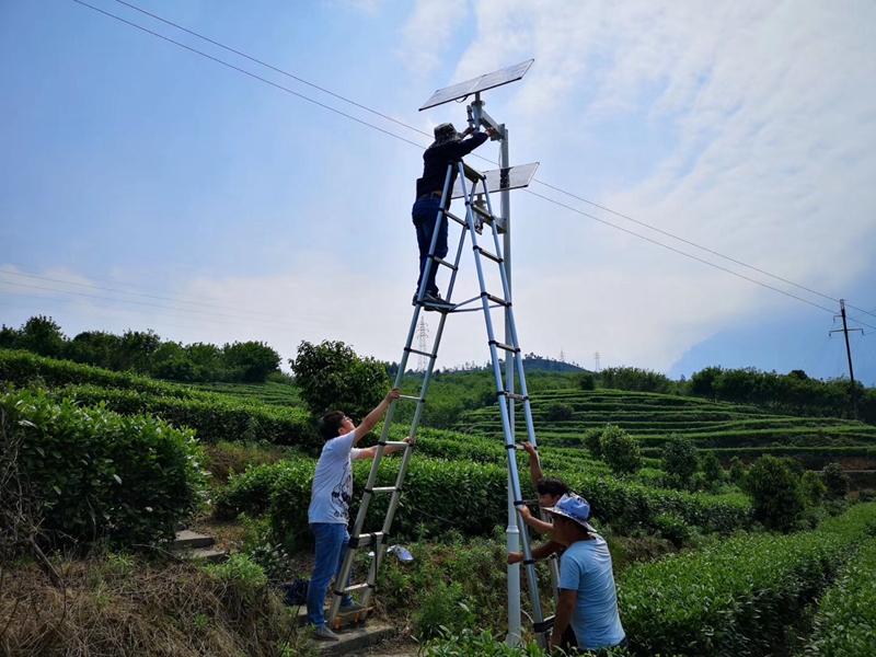 Okeyset solar energy monitoring camera for vegetable base in Leshan plateau, Sichuan Province