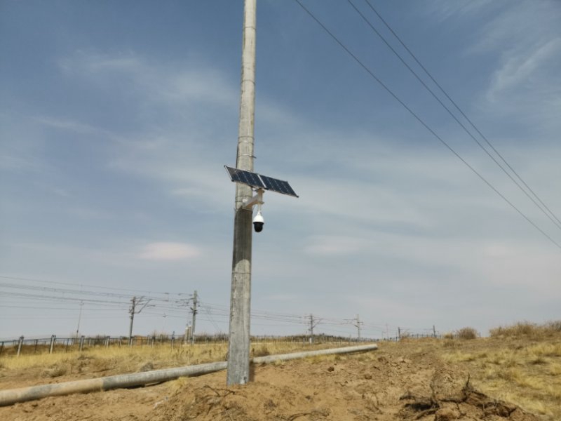 Okeyset solar energy monitoring camera for public security joint defense along Aksu railway in Xinjiang
