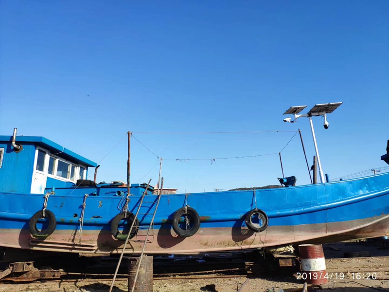 Okeyset solar energy monitoring camera for fishing boats in large mariculture farms along the coast of Dalian