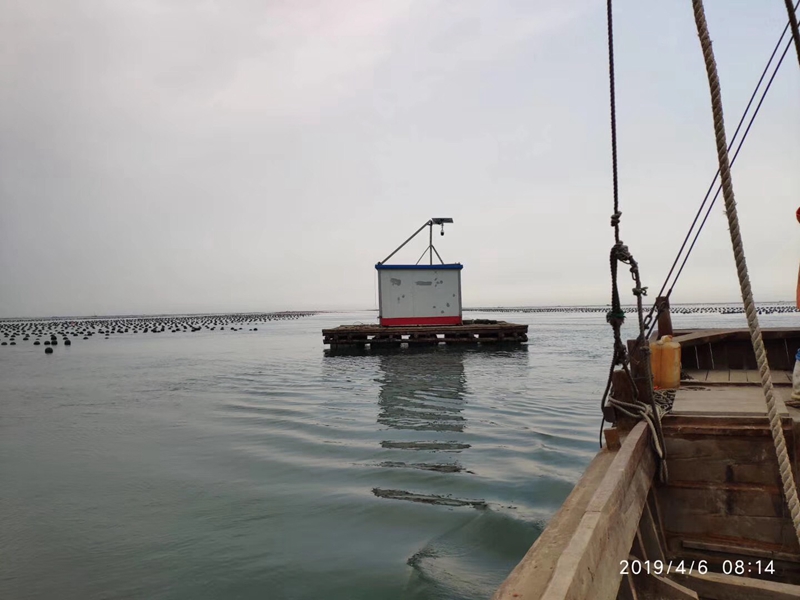 大连沿海岸线大型海水养殖场渔船用okeyset太阳能监控4G摄像头