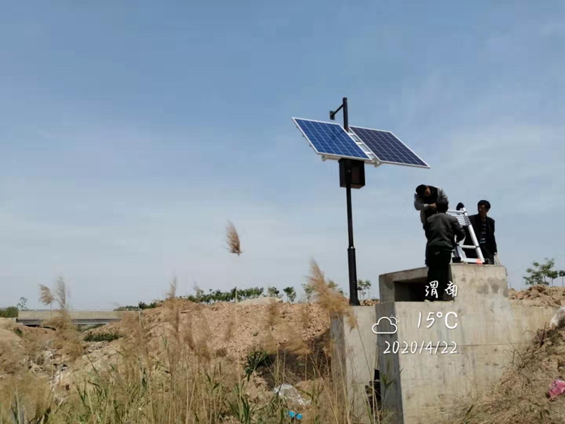 Wireless monitoring power supply system of Jichuang technology for environmental monitoring of Luyang Lake in Weinan City of Shaanxi Province